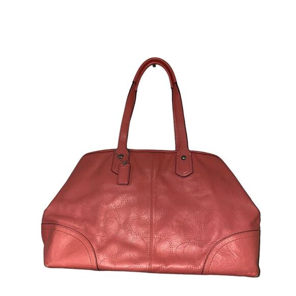 Coach 19681 Perforated Signature Leather Carryall Satchel Shoulder Bag - Picture 12 of 14